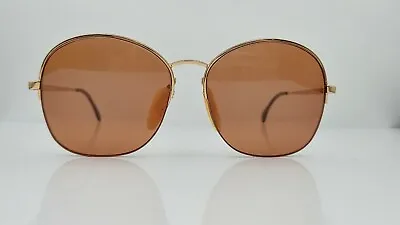 Vintage Zeiss 6806 Gold Oval Half Rim Germany Sunglasses FRAMES ONLY • $20.40