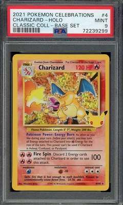 $90 • Buy 2021 PSA 9 Pokemon Celebrations Classic Collection Charizard 4/102 Base Set