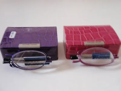  Magnivision Reading Glasses Eye Glasses With Case  Purple Pink Color +2.50+2.00 • $14.95