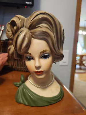 Vintage Lady Head Vase Napco C7294 Almost 8 Inches Tall! • $41