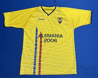 Ecuador Mens Soccer Jersey Germany 2006 Short Sleeve Yellow XL Replica • $23.99