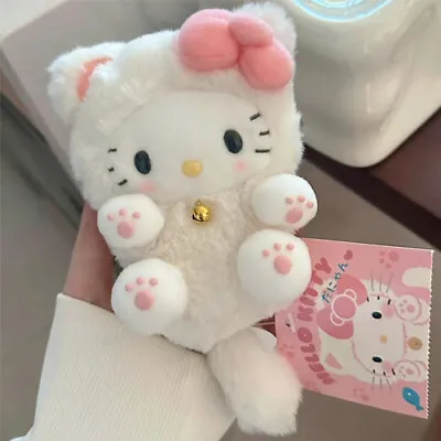 Super Cute Bell Hello Kitty Pendants Women Girls Backpack Plush Doll Keychain • $12.68