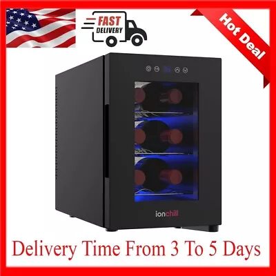 6-Bottle Wine Cooler New Standard Door Mini Fridge With Wine Rack And Temp • $86.99