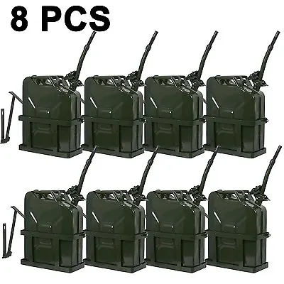 8PCS Jerry Can 5Gallon 20L Gas Gasoline Military Metal Steal Tank W/ Holder NATO • $338.58