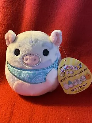 Squishmallows ROSIE The SPOTTED PIG Turquoise Bandana 4.5” Easter 2021 Kellytoy • $10.94