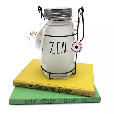 RAE DUNN ZEN Lantern Mason Jar In Metal Hanging Fairy Lights • $33.51