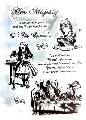 Alice Mad Hatter White Rabbit Drink Me Tea Party Queen Clear Stamps • $6.64