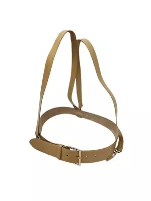 Max Mara Women's Beige Zeus Leather Buckle Closure Belt Size M NWT • $156.98