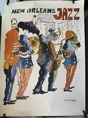 Vintage 1977 New Orleans Jazz Poster By Leo Meiersdorff 23  X 31  Collectible • $43.98