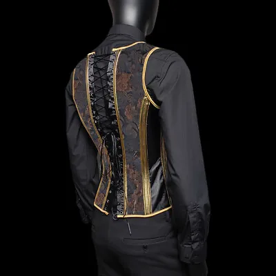 Corset Vest For Men Lace Up Boned Vintage Waistcost Palace Shaping Tops Costume • $53.19