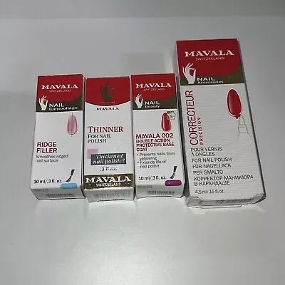 Lot Of 4 Mavala Switzerland Nail Products Ridge Filler Thinner Base Coat NEW • $35