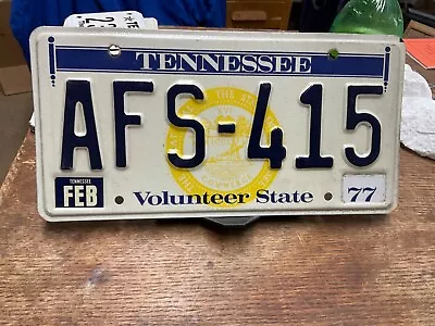 License Plate Tag Tennessee AFS 415 “Volunteer State” 1977 Vintage Rustic USA • $10.25