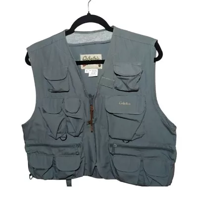 Vintage Cabelas Vest Green Fly Fishing Outdoor Utility - Mens Small • $20