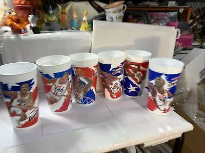 McDonalds 1992 USA Olympic Basketball Dream Team Cups 6 Birds Magic Ewing Pippen • $7.99