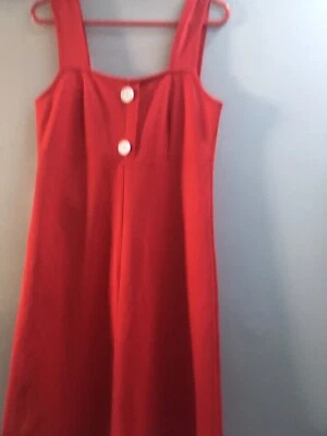 Vintage 60/70s Style Orange Dress 14/16 Great Over A Blouse  • £5