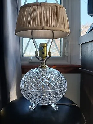 Vintage Egg Shaped Cut Lead Crystal Boudoir Lamp • $89.99