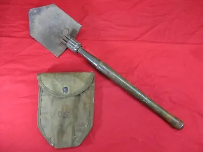 Vintage WW2  US Military Army Folding Entrenching Shovel Trench Tool Cover 1945 • $199.99