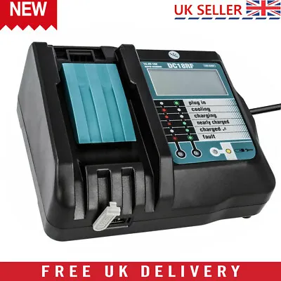 DC18RF DC18RC Li-on Battery Charger For Makita 14.4V 18V BL1830 BL1430 EU • £19.89