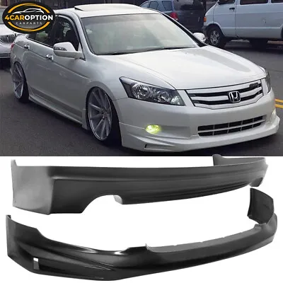 Fits 08-10 Honda Accord 4DR Mugen Front + Rear Bumper Lip Spoiler • $305.99