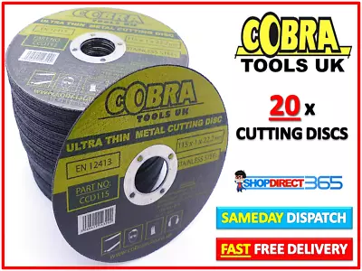 20 X 115mm 4.5  ULTRA THIN 1mm METAL CUTTING BLADE DISC 1/2  STEEL ANGLE GRINDER • £8.49