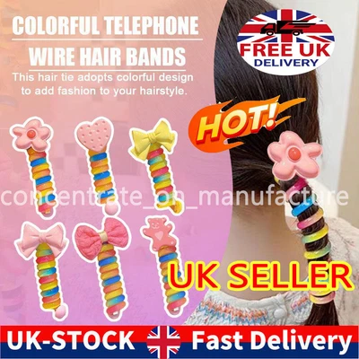 £4.38 • Buy Colorful Telephone Wire Hair Bands For Kids 2023