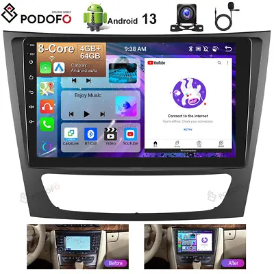 For Mercedes Benz W211 E CLS 4+64GB Android 13 Car Stereo Radio GPS Carplay +Cam • $199.99