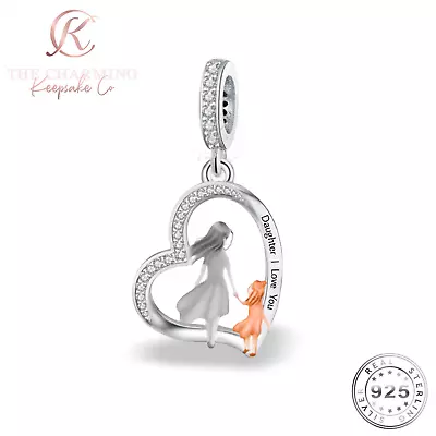 Daughter Love You Charm Genuine 925 Sterling Silver -Mother & Daughter • £16.99