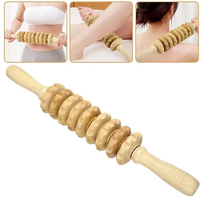 Wooden Relief Massager Roller Stick Lymphatic Fascia For Release Body Muscle • $12.48