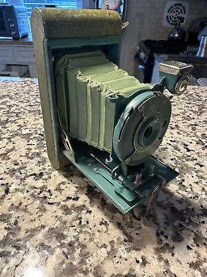 Kodak Petite Green/Teal Art Deco Folding Camera ~1930 • $100