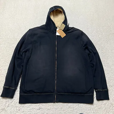 Jeremiah Jacket Men Extra Large Black Full Zip Sherpa Hoodie Vintage Wash • $26.95