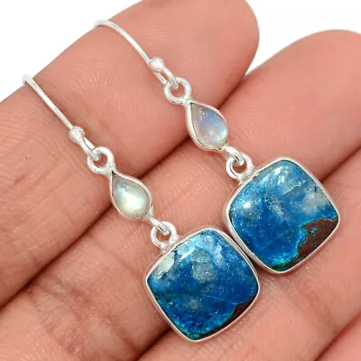 Natural Quantum Quattro - USA & Moonstone 925 Silver Earrings Jewelry CE28183 • $10.99