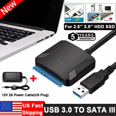 USB 3.0 To SATA External Hard Drive Converter Adapter 2.5'' 3.5'' HDD SSD Cable • $11.38