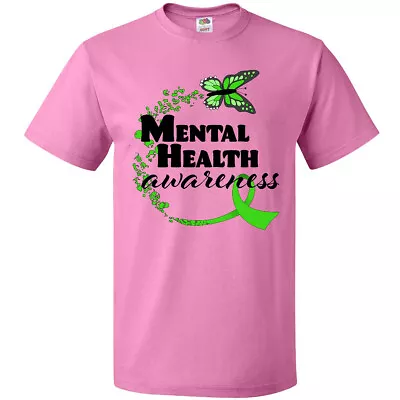 Inktastic Mental Health Awareness Butterfly And Green Ribbon T-Shirt Month Care • $14.99