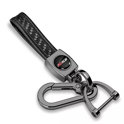 Chevrolet Z71 Black Carbon Fiber Strap Gunmetal Hook Key Chain • $26.95