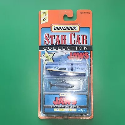 ‘97 Matchbox Star Car Collection Series 2 JAWS Amity Police Boat W/Shark Vintage • $59.99