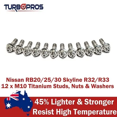 Titanium Exhaust Manifold Stud Kit For For Nissan Skyline R32 R33 RB20/RB25/RB30 • $168