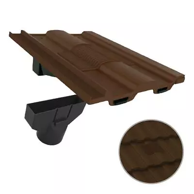 Dark Brown Castellated Roof Tile Vent & Adapter Marley Ludlow Redland Sandtoft • £54.99