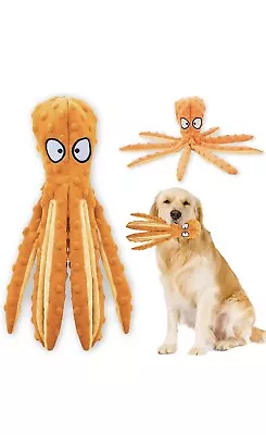 Octopus No Stuffing  With Squeaky And Crinkle. L32cm Dog Toy. Fast UK Delivery • £6