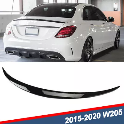 Rear Trunk Spoiler Lip For 2015-21 Mercedes W205 C200 C300 Gloss Black AMG Style • $78.99