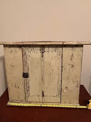 Antique Primitive Hanging Corner Cupboard In Old Yellow Or Mustard • $550