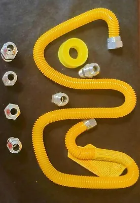 Flexible Yellow Coated Gas Line Connector Kit 48  For Stove Dryer Gas MCAMPAS  • $27.50