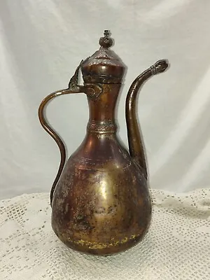 Antique Vintage Bronze Or Copper Metal Middle Eastern Water- Wine Pitcher • $39.95