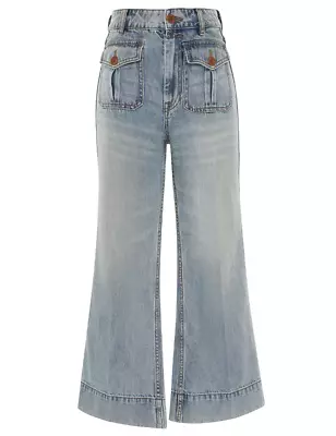 New Auth Zimmermann Cropped Flare Jean Faded Blue • $169.99