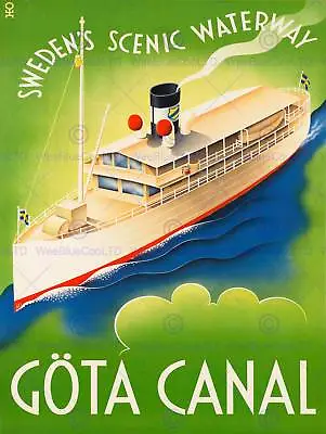 Travel Transport Gothenburg Canal Ferry Boat Ship Sweden Cool Art Print Cc2142 • £11.99