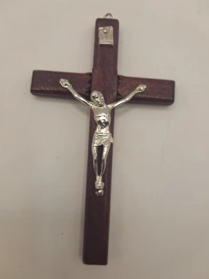 $9 • Buy Vintage 12 Cm INRI WALL CRUCIFIX Jesus Cross Wall Hanging Wood & Metal Jerusalem