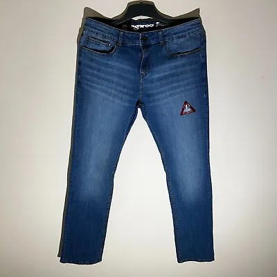 Kangaroo Poo Mens Blue Denim Jeans - 5 Pocket Zip Fly Size 32W 34L BNWT • £17.97