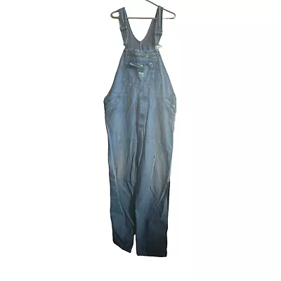 Vintage Liberty Bib Distressed Overalls Mens 38X34 Light Blue Jean Denim Farmer • $24.99