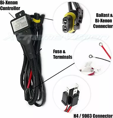 XtremeVision H4/9003 Hi/Lo Bi-Xenon Controller HID Relay Wiring Harness 12V 35W • $12.99