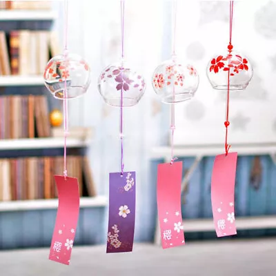 Japanese Glass Wind Chime Bell Garden Ornament Indoor Window Hanging Decor Craft • $17.59