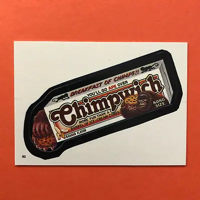 1986 Wacky Packages Chimpwich #60 Topps Album Sticker Chipwich Ice Cream Satire • $2.49